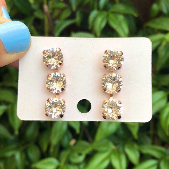 Rose Gold Crystal Drop Earrings